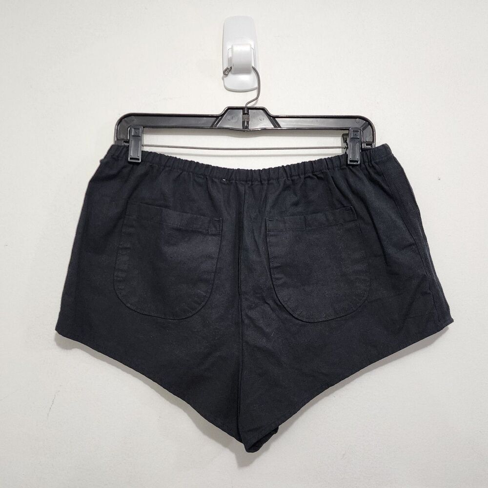 NEW By Anthropologie Women's Black Linen Tap Shorts Pull-on Resort Travel Sz XL - Picture 2 of 16